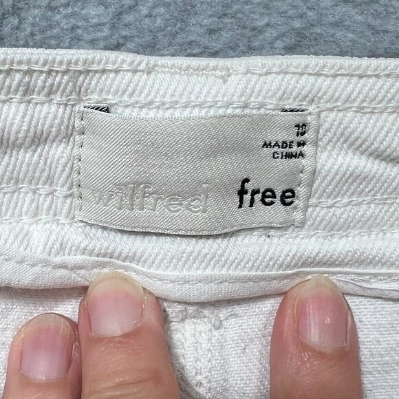 Wilfred Free Sz 10 White High Waist Wide Leg Straight Denim Jeans - Picture 5 of 15